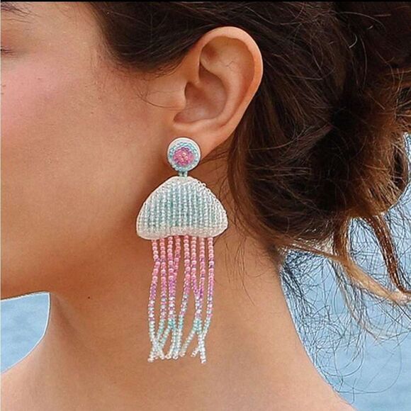 Bohemian seashell shape drop earrings A728 - Picture 1 of 5